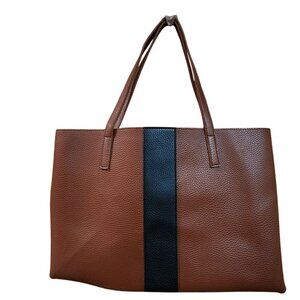 Vince Camuto Luck Tote in brown and black pebbled vegan leather